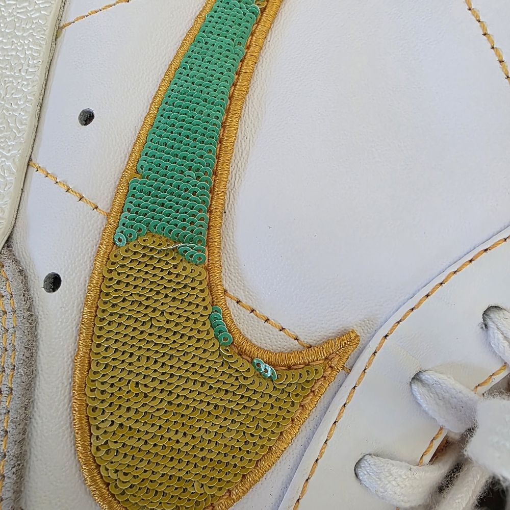 Nike Blazer Mid 77 Rayguns Sneakers Mens 9 Leather Sequin Swoosh Basketball - Picture 7 of 15